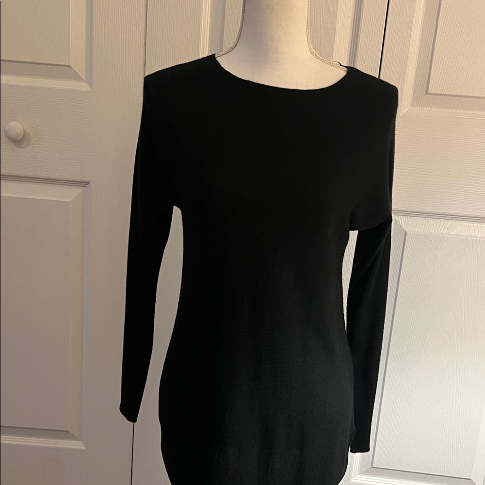 INC International Concepts Black Long Sleeve Top
